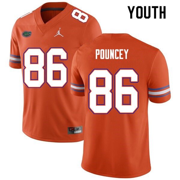 Youth #86 Jordan Pouncey Florida Gators College Football Jerseys Orange